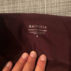 Athleta Wander Slim Ankle Pant Burgundy